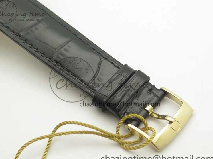 0111 De Ville YG MKF 1:1 Best Edition Silver Dial Diamonds Markers on Black Leather Strap MIYOTA 9015 V Flexible 8046